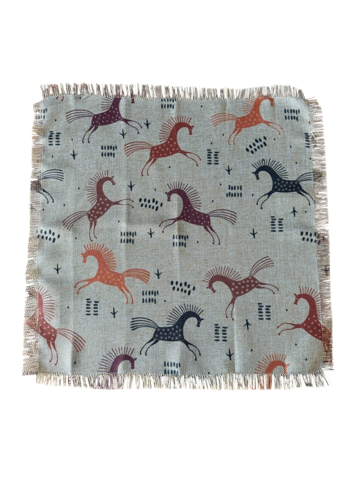 Set de 6 servilletas de tela, diseño caballos