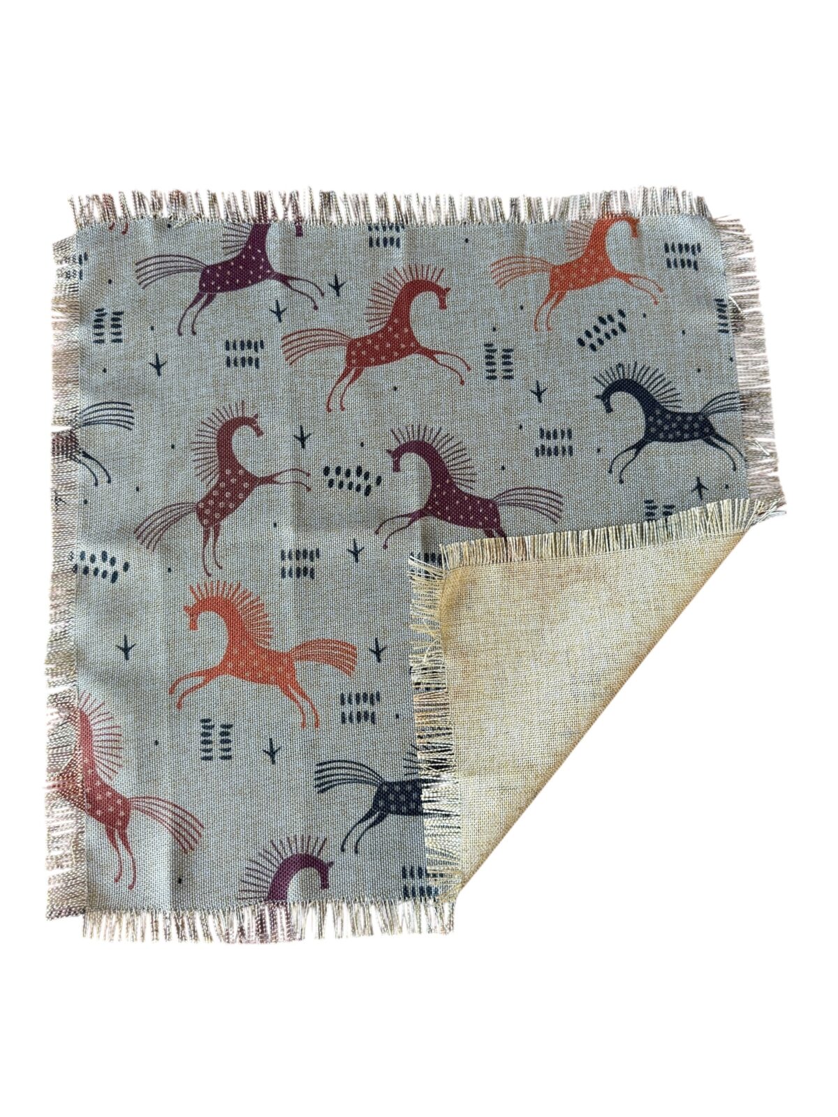 Set de 6 servilletas de tela, diseño caballos - Image 2