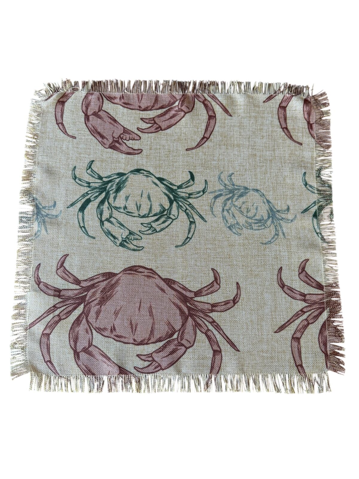 Set de 6 servilletas de tela, diseño jaiba