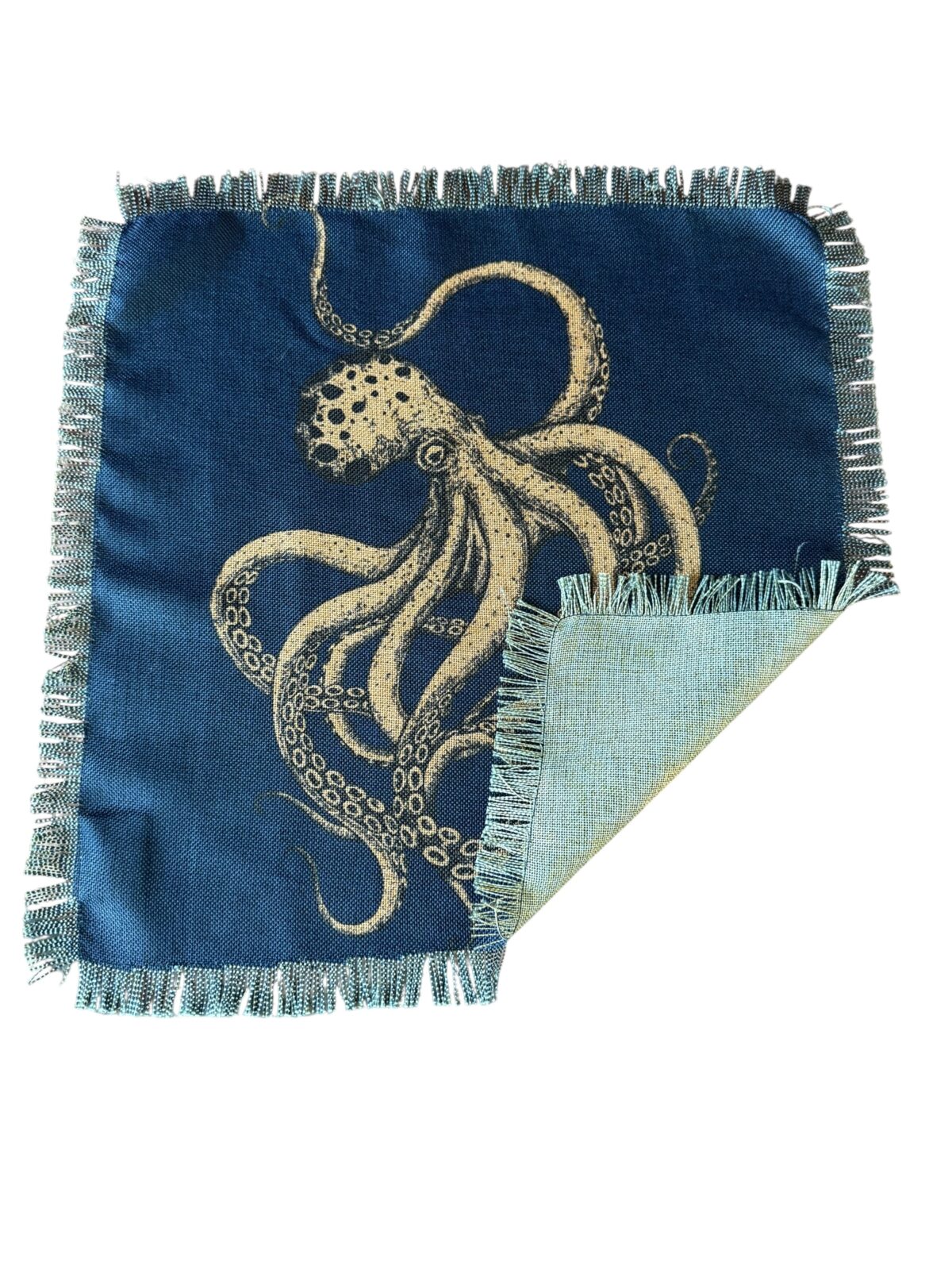 Set de 6 servilletas de tela, diseño pulpo azul - Image 2