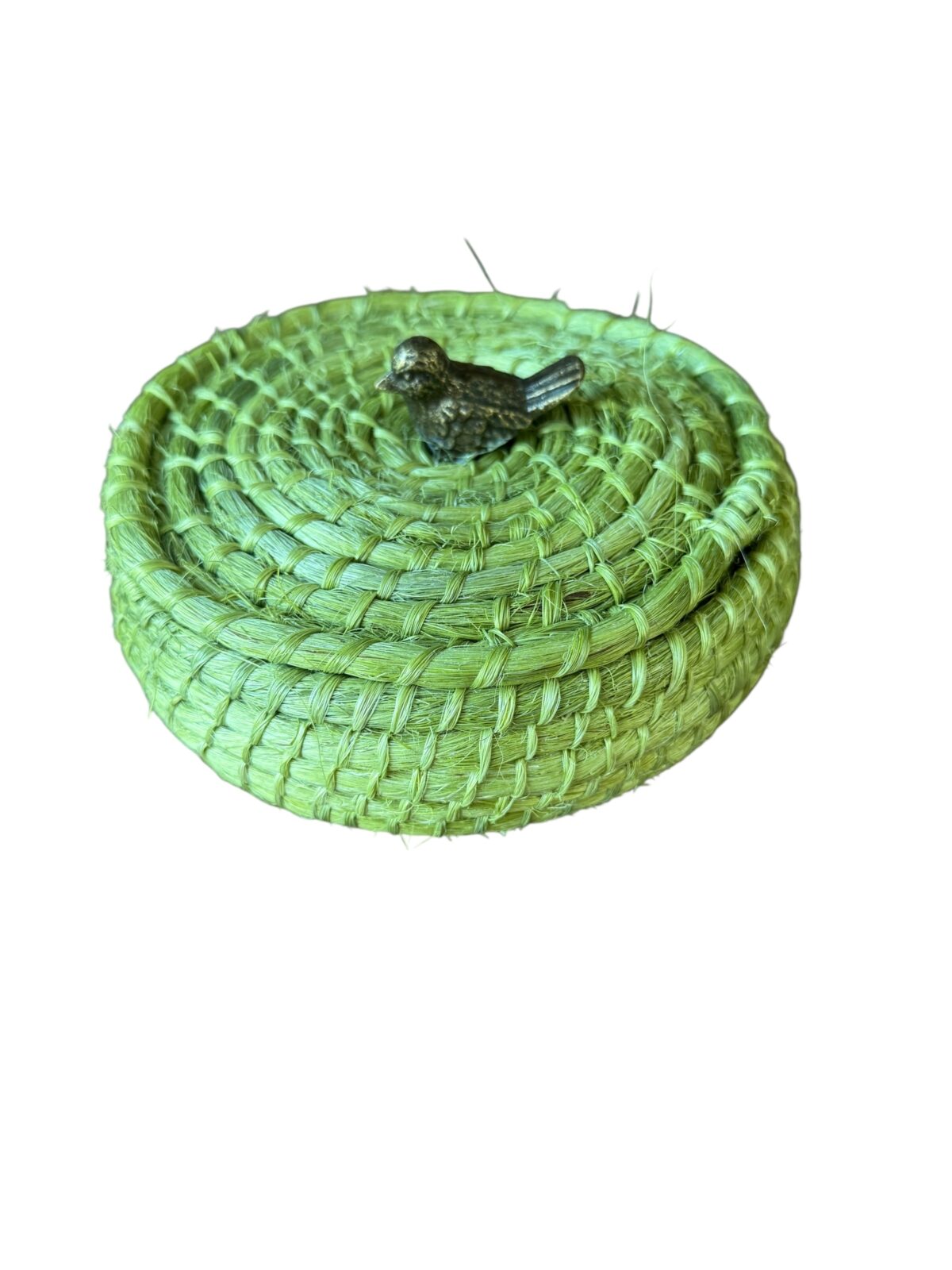 Tortillero henequén verde limón con pájarito