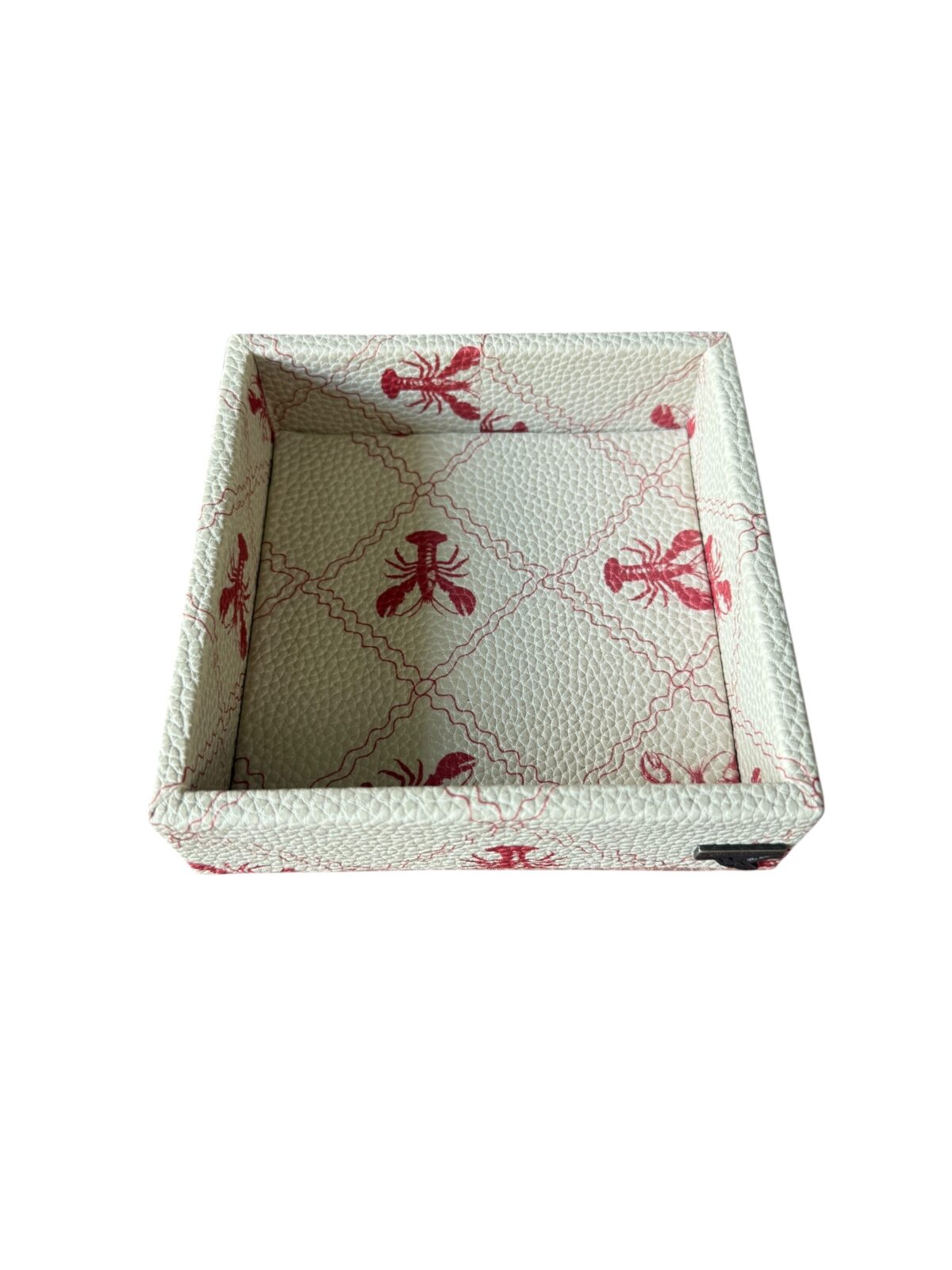 Charola cuadrada cubo, diseño langostinos