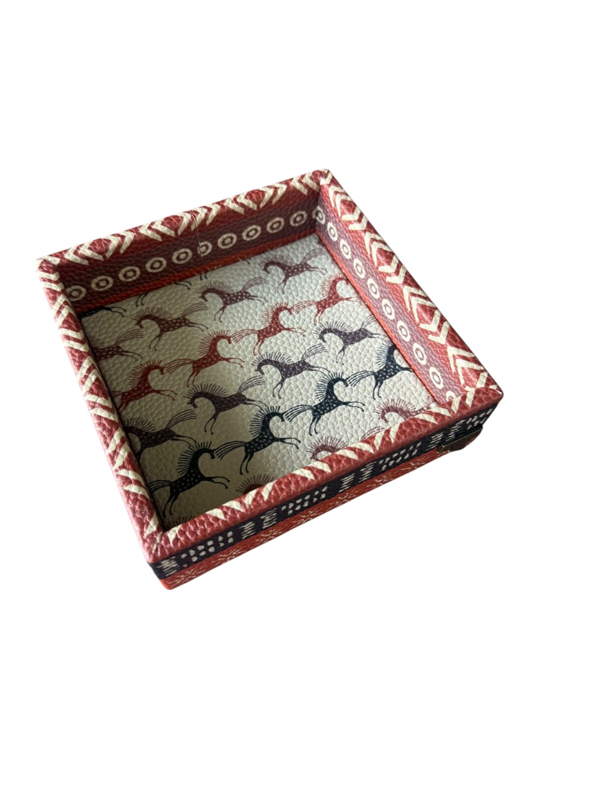 Charola cuadrada cubo, diseño potros - Image 2