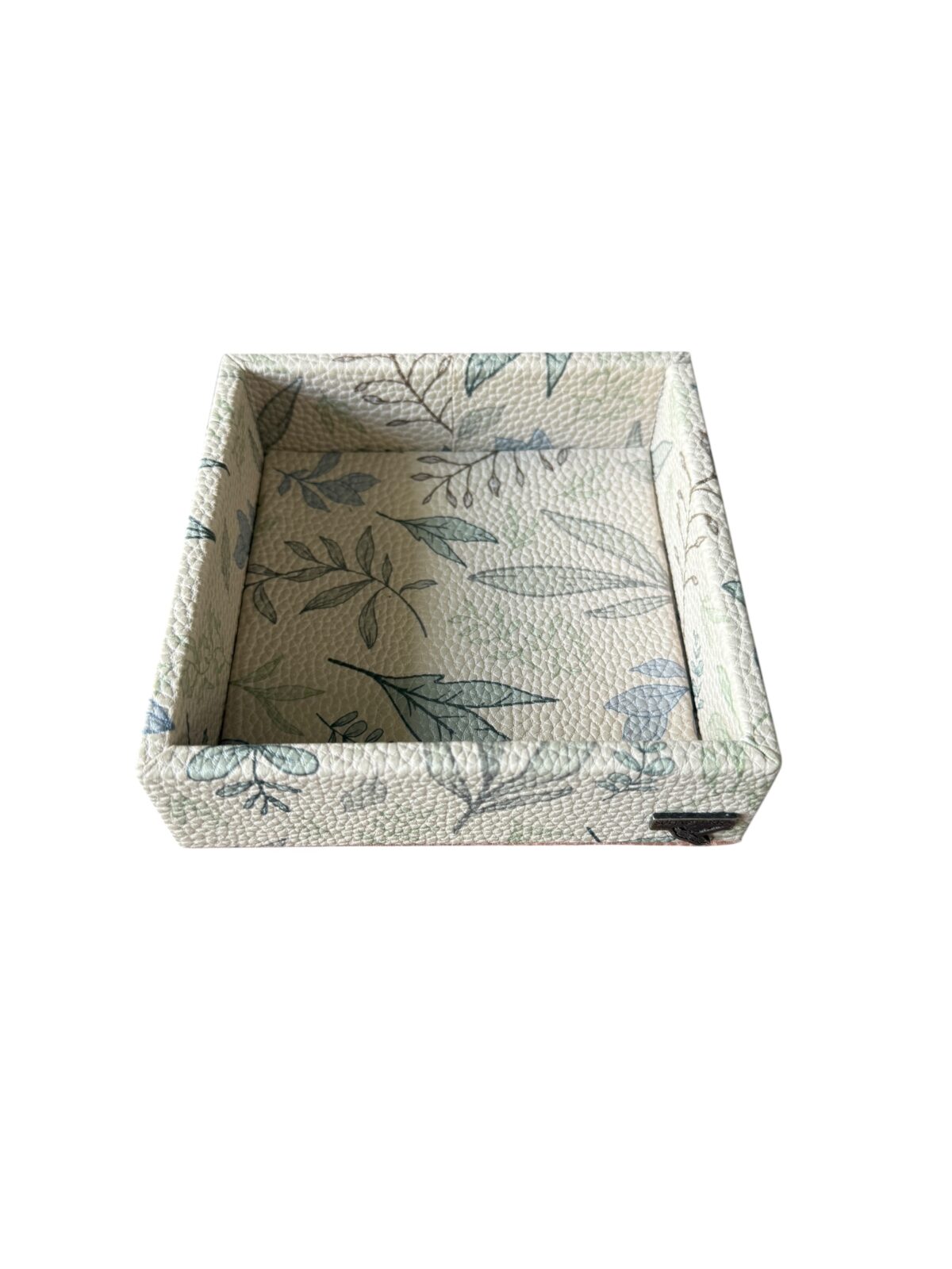 Charola cuadrada cubo, diseño hierba fresca