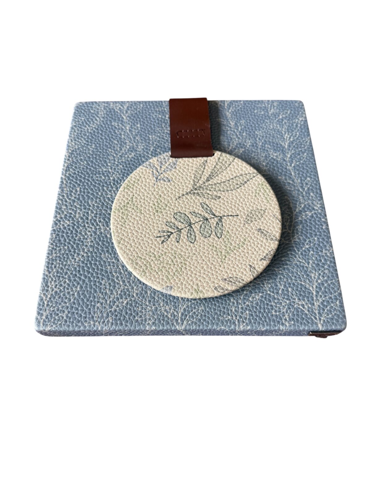 Servilletero madera, forrado en diseño hierba fresca-lluvia de verano